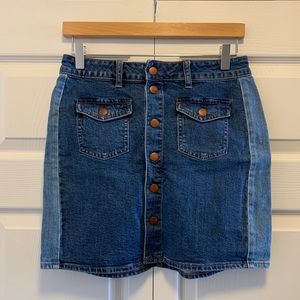 Madewell Stretch Denim Straight Mini Skirt, size 28